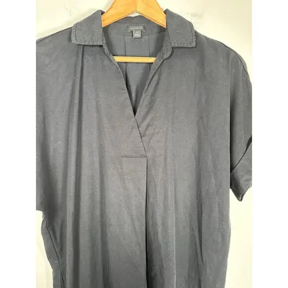 Ann Taylor Collared Popover Shift Dress Womens Size M Black Lightweight - Picture 4 of 10